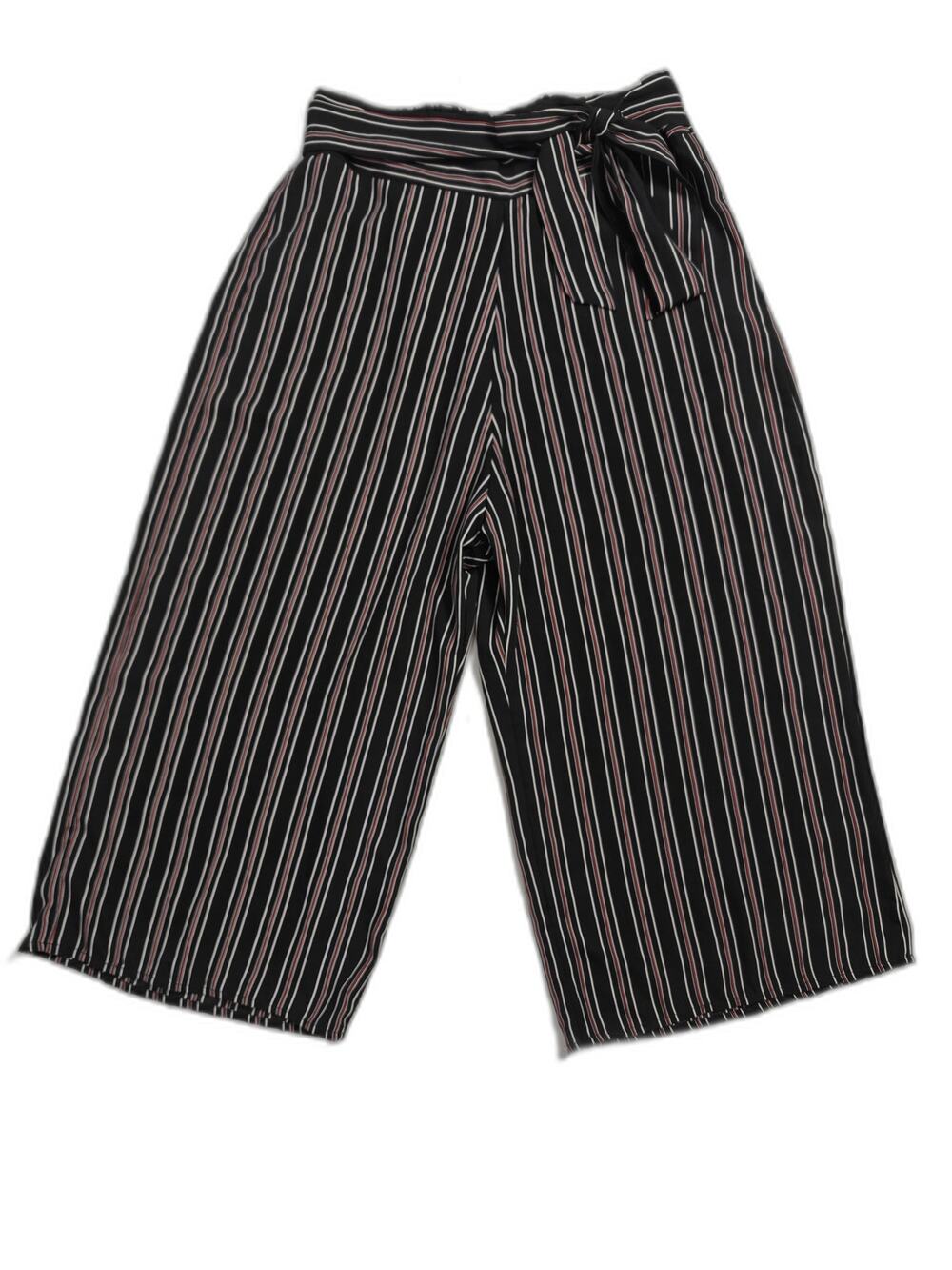 Womens West Kei Wide Leg Pants Black Striped Size Medium